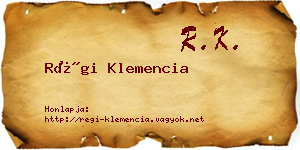 Régi Klemencia névjegykártya